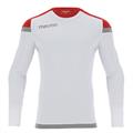 Titan Shirt Longsleeve WHT/RED M Langarmet teknisk skjorte - Unisex